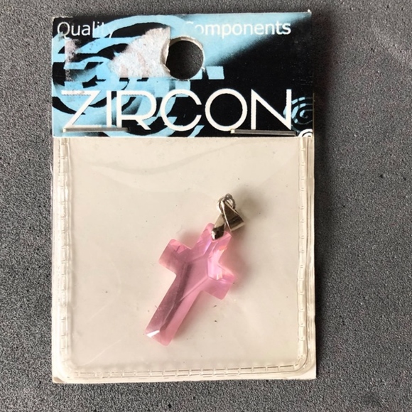 Pink Crystal Cross Charms - Picture 1 of 1